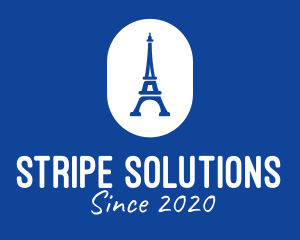 Blue Eiffel Tower logo design