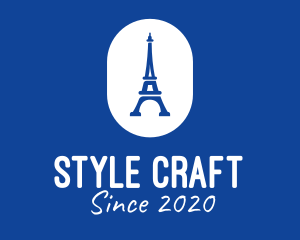 Blue Eiffel Tower logo design