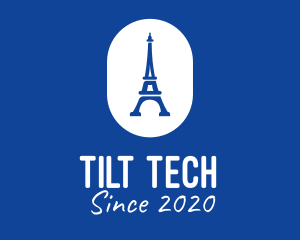 Blue Eiffel Tower logo design