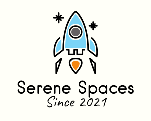 Space Rocket Aircraft logo design