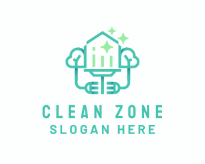 Squeegee House Cleaning  logo design