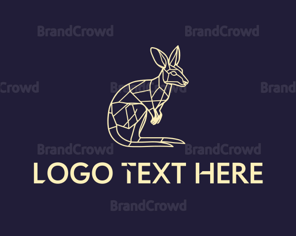 Abstract Geometric Kangaroo Logo