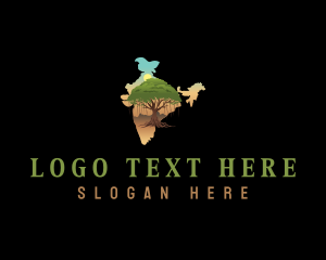 Map - India Banyan Tree logo design