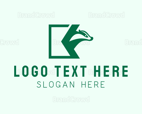 Green Badger Letter K Logo