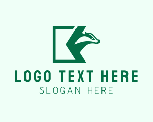 Forest - Green Badger Letter K logo design