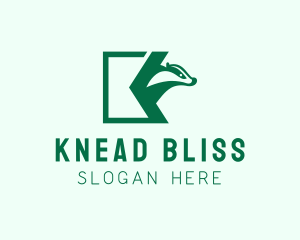 Green Badger Letter K logo design