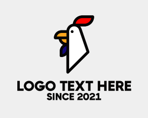 Farm Animal - French Chicken Head logo design