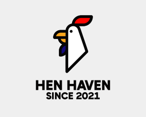 French Chicken Head  logo design