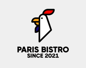 French Chicken Head  logo design