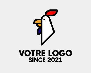 Cockfight - French Chicken Head logo design