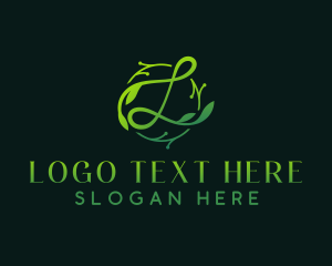 Company - Leaves Nature Letter L logo design