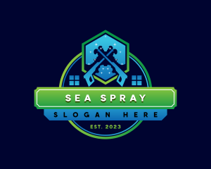 Water Splash Pressure Wash logo design