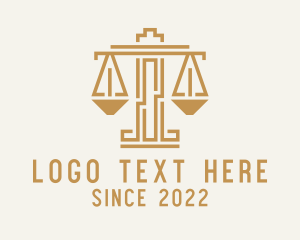 Notary - Gold Scale Justice logo design