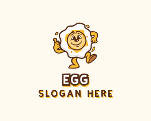 Fried Egg Breakfast Food logo design