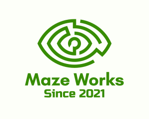 Maze - Green Eye Maze logo design