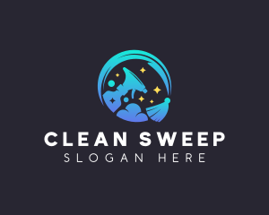 Sweep - Broom Disinfection Cleaning logo design