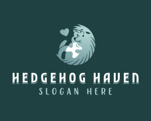 Hedgehog - Heart Hedgehog Tooth logo design