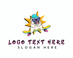 Skating Dog Skateboard logo design