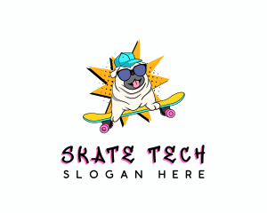 Skating Dog Skateboard logo design