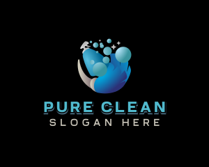 Sanitation Broom Cleaning logo design