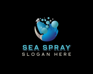 Sanitation Broom Cleaning logo design