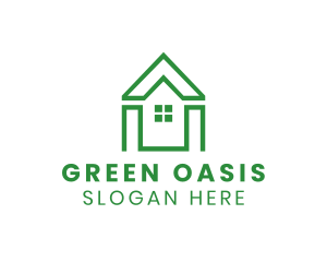 Green Polygon House logo design