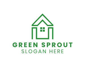 Green Polygon House logo design