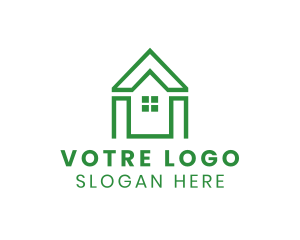 Green Polygon House logo design