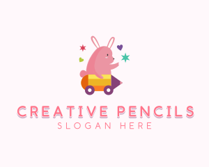 Bunny Toy Pencil logo design