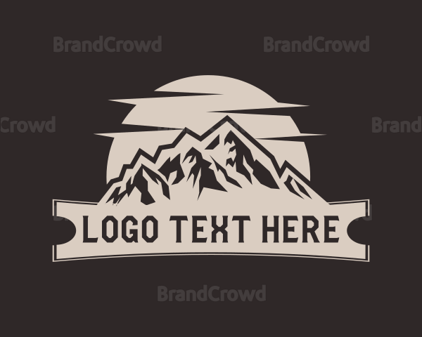 Mountain Hiking Banner Logo