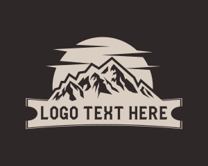 Mountain Hiking Banner Logo