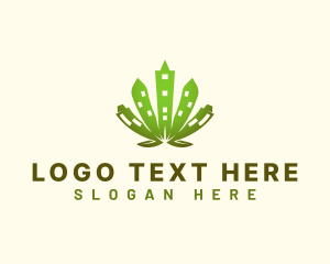 City - Urban Cannabis Leaf logo design