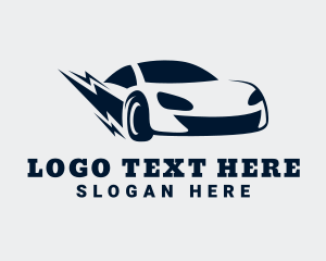 Sports Car - Lightning Bolt Race Car logo design