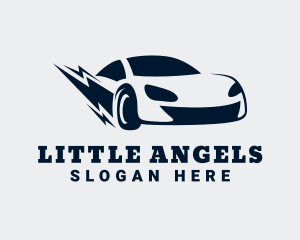 Transportation - Lightning Bolt Race Car logo design