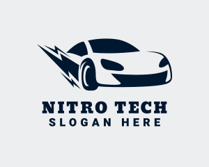 Nitro - Lightning Bolt Race Car logo design