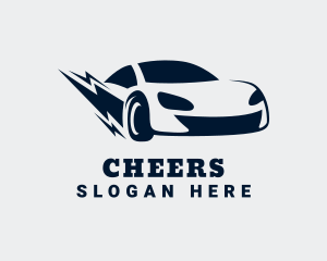Lightning Bolt Race Car logo design