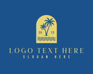 Sun - Resort Beach Tree logo design