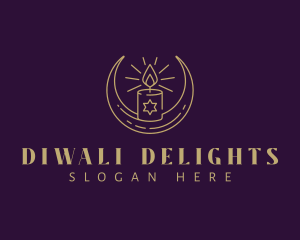 Diwali - Candle Moon Magic logo design