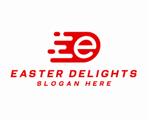 Fast Moving Letter E logo design