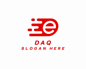 Dash - Fast Moving Letter E logo design