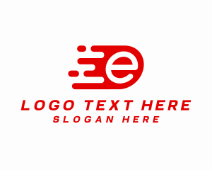Connection - Fast Moving Letter E logo design
