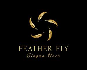 Golden Feather Quill logo design