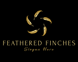 Golden Feather Quill logo design