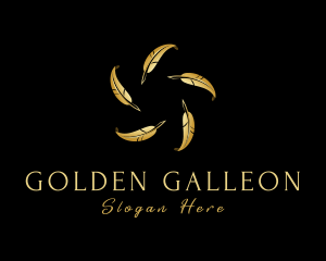 Golden Feather Quill logo design