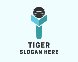 Podcast - Microphone Globe Entertainment logo design
