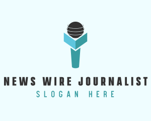 Microphone Globe News logo design