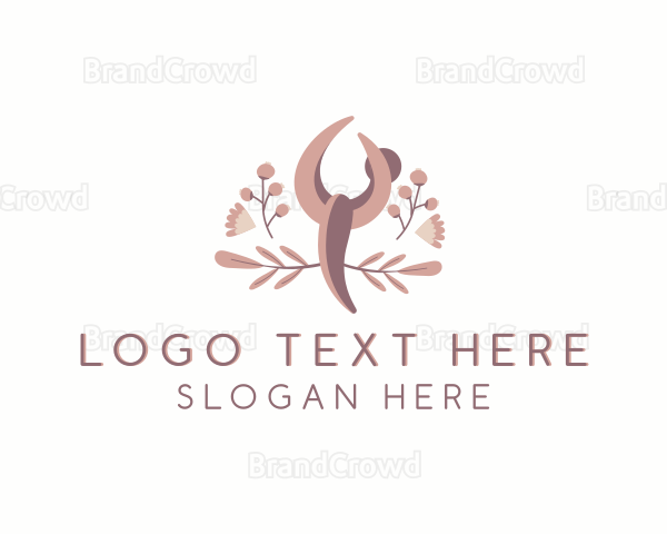 Floral Woman Fitness Yoga Logo