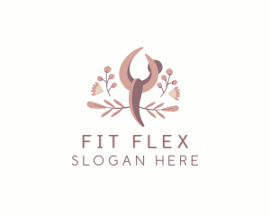 Floral Woman Fitness Yoga logo design