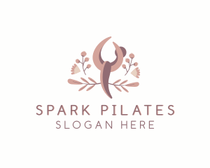 Floral Woman Fitness Yoga logo design