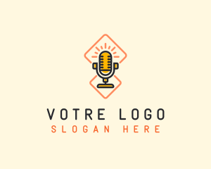 Podcast Media Microphone Logo